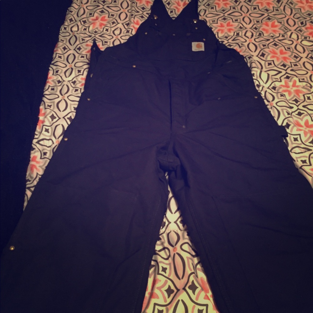 Navy blue insulated  carharrt bibs 34/32